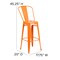 Flash Furniture 30" Orange Metal Counter Stool-Teak Poly Seat CH-31320-30GB-OR-PL2T-GG - alternate 2